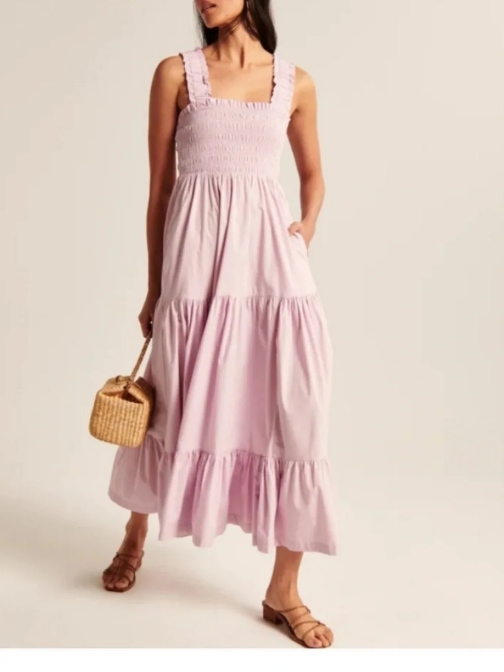 NWT Abercrombie & Fitch Tiered Smocked Maxi Dress